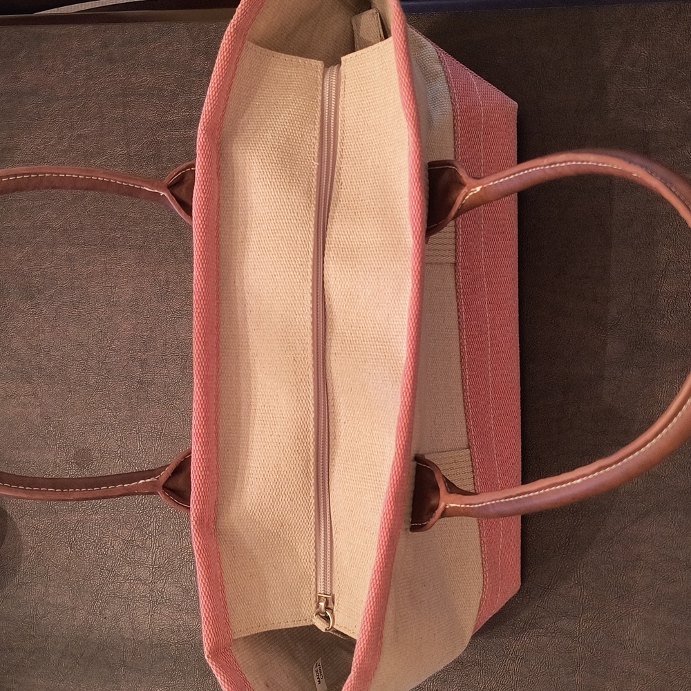 CargoIt Pink and Tan Women's Tote Bag - Picture 2 of 6